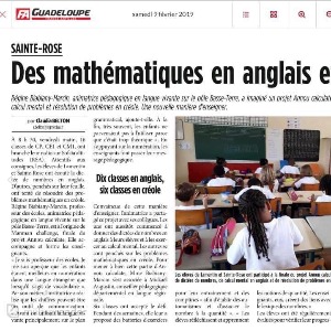 Des Mathématiques en Anglais et Créole