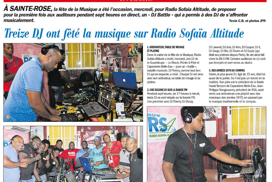 La fête de la musique sur notre radio Sofaïa