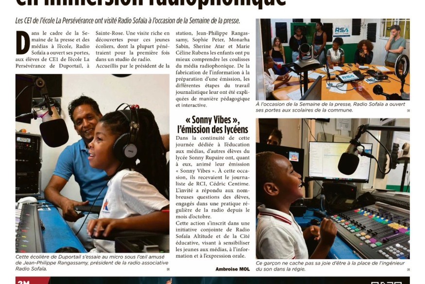 Des élèves de primaire de Duportail en immersion radiophonique